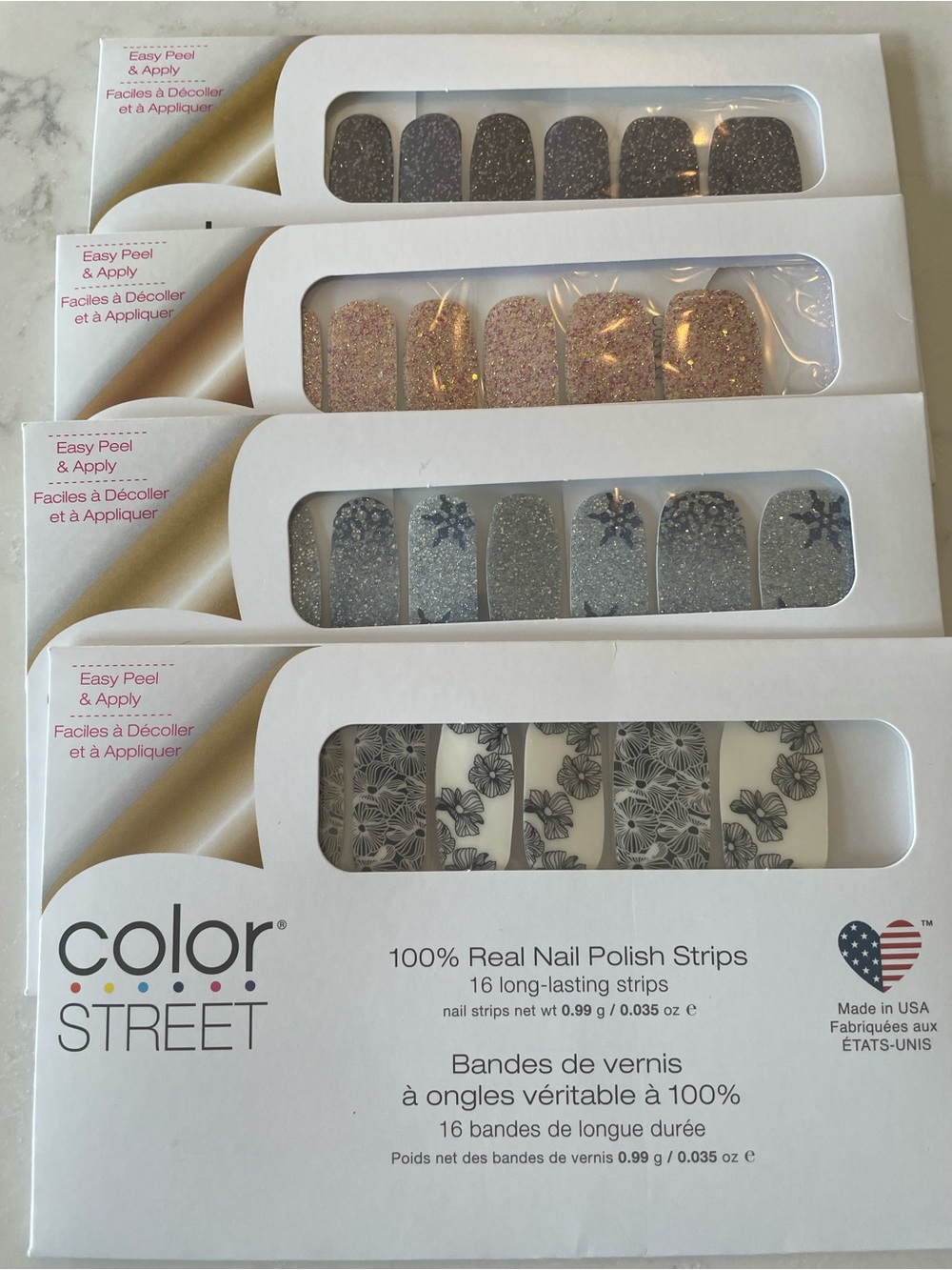 4 for $40 Color Street 100% Real Nail Polish Strips